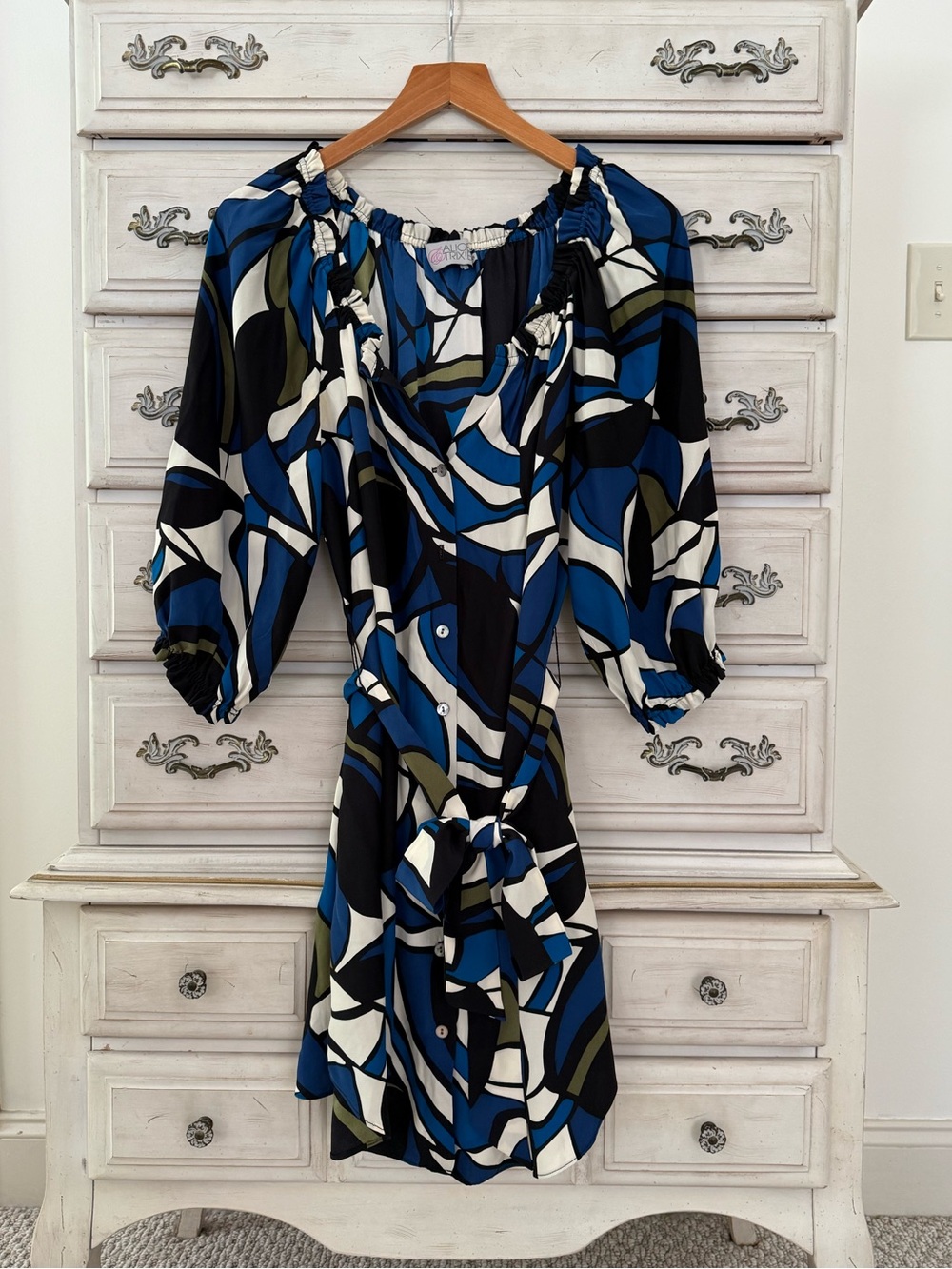 Alice & Trixie Boho Silk Resort Waist Tie Dress